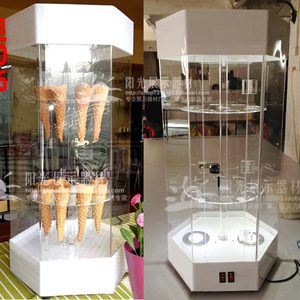 冰淇淋模型展示 柜亚克力雪糕样品旋转陈列柜台甜筒产品展示货架