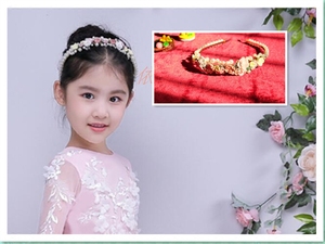 依妮诗儿童演出公主花童彩色花朵珍珠头饰发箍