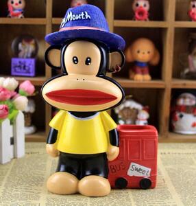 大嘴猴笔筒石膏像卡通彩绘模具天然乳胶模具石膏娃娃diy彩绘20cm