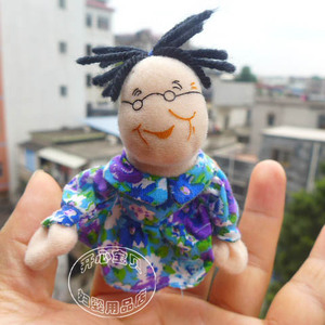 花裙妈妈 老婆婆 老奶奶手指偶玩具 老妈妈手指木偶 亲子游戏道具