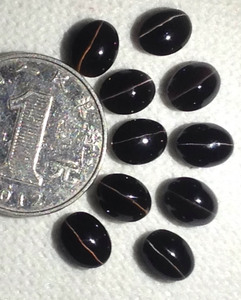 纯天然矽线石猫眼裸石戒面7x9