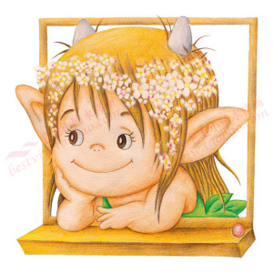 50-15 韩国多丽森林精灵水移画水转印厨房浴室瓷砖贴冰箱贴儿童贴