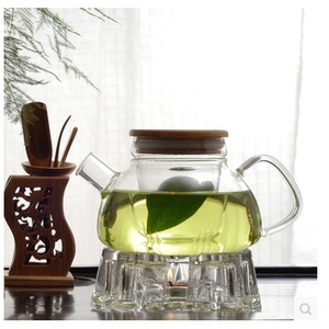 玻璃茶壶 茶壶 短嘴茶壶 竹木盖耐热玻璃壶花茶壶 茶壶套装