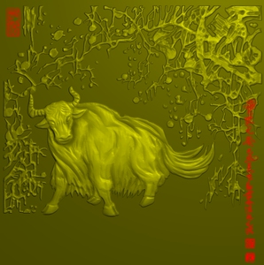 牛浮雕 牛精雕图 十二生肖灰度图 牛灰度图动植物头像设计定