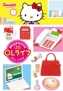 日本Re-ment食玩 微缩模型 Hello Kitty OL用品 原盒