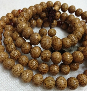 包邮 天然印度小金线菩提子10mm左右 108颗佛珠 念珠 手串 饰品