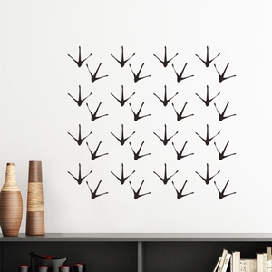 小鸡脚印动物墙贴纸剪影学校教室宿舍背景卧室房间装饰可移除贴画