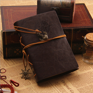 创意复古旅行皮革活页海盗笔记本空白牛皮纸记事本日程计划日记本
