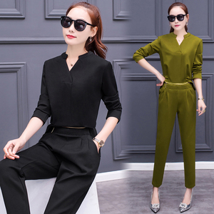2017新款唯品会特卖女装秋装京东商时尚套装韩版职业气质两件套潮