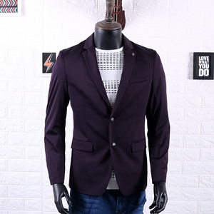 全新海澜之家男士秋季小西装紫色修身帅气单西外套f8x15
