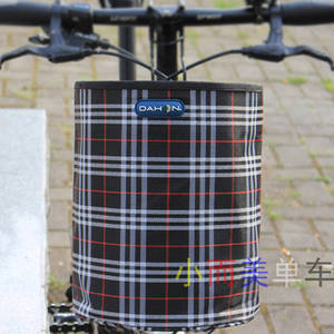 推荐自行车筐电动车篮子摩托车前筐大容量布袋篓子便携前兜防水单