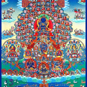 佛像画像结缘佛画像萨迦派皈依境图片佛像 相纸双面塑封阿弥陀佛