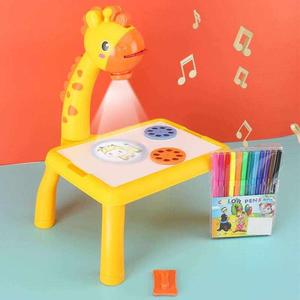 婴美儿小鹿投g影画板智能投影绘画机涂鸦绘画桌儿童玩具画画神器