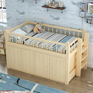 全实木成人衣柜床半高儿童v床上床下柜多功能大容量储物床高架床