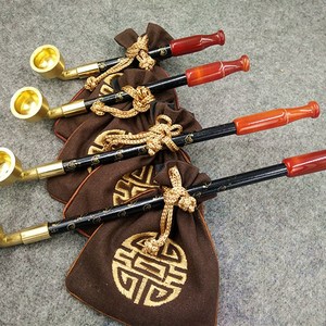 烟袋锅子老式纯h铜烟杆复古旱烟袋手工老人抽烟丝的烟斗汗焊汉烟.