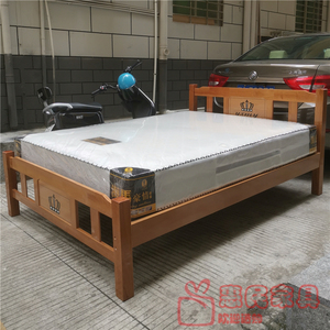 深圳实木床 橡木床简单1.5米双架1.2米约人单层 实木板床床人包邮
