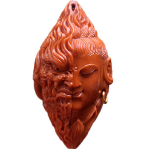 核渊堂橄榄核雕纯手工雕刻大籽佛魔一念之间橄榄胡单籽挂件手把件