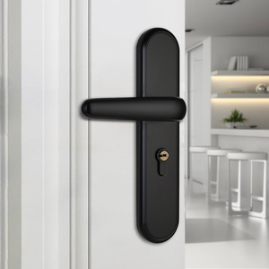 实木门锁室内卧室房家用静音现用型黑色卫套间门把手通代锁具生装