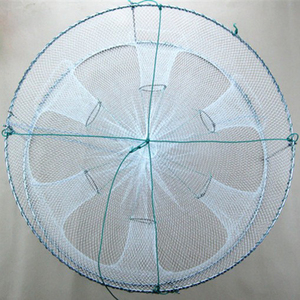 纯手工制作大号圆形白色5孔渔网捕鱼圆网捕鱼笼捕虾笼虾网有结网