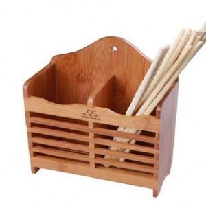 热销味老大筷子笼台面璧挂筷子筒筷架双筒竹筷子架挂式沥水竹子快