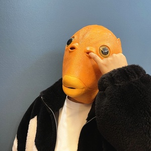 抖音绿头鱼头套面具n可爱搞怪搞笑沙雕怪怪绿鱼人网红酒吧全脸无