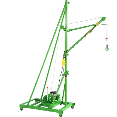 室内外移动小型电动吊机建筑装修上料220v家用滑轮起重升降吊运机