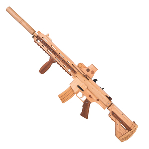 木制m416模型突击步r枪绝地求生吃鸡儿童男孩玩具连发皮筋木枪