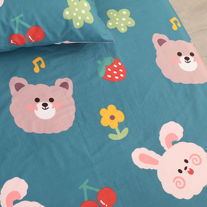 大头熊男孩宝宝儿童卡通纯棉床单单件深色耐脏可爱学生宿舍被单棉
