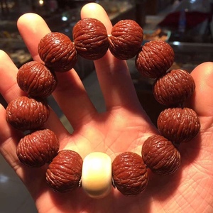 野生老树美国小猴头核桃手串矮桩闷墩大磨盘文玩红皮佛珠男士22mm