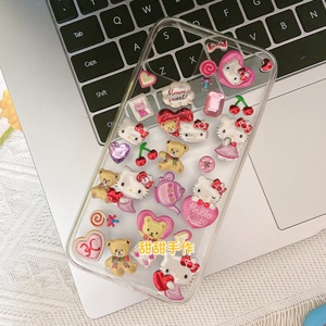hellokitty个性贴纸diy手工手机壳适合苹果华为等土酷女孩可爱