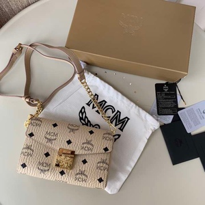 mcm链条包 中小号复古单肩斜挎信封女黑粉色手拿小包购