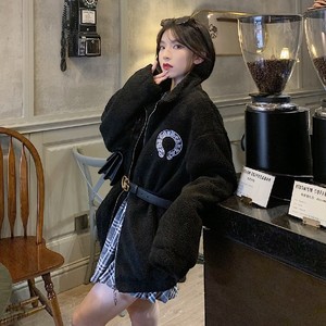 ch克罗心羊羔绒立领外套男女情侣款拉链开衫宽松休闲夹克上衣潮牌
