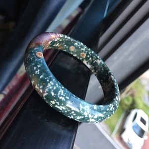 纯天然玛瑙海洋碧玉手镯满天星 孔雀蓝绿彩星 精品 非洲原石