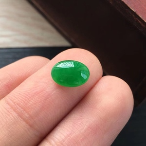正阳绿翡翠蛋面天然a货阳绿色戒面裸石戒指满绿辣绿帝王绿未镶嵌