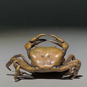 古董纯铜实心螃蟹摆件老物件旧货老铜器古玩真品包老包真收藏品