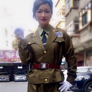 民国时期军装美式国军装女款特务舞台表演服成人儿童学生演出军装