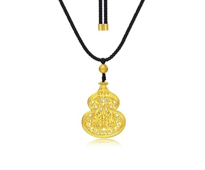 周大福传承系列黄金吊坠葫芦