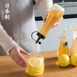 日本进口蜂蜜瓶蜂蜜专用瓶便携倒蜂蜜罐家用挤压分装瓶塑料瓶带盖