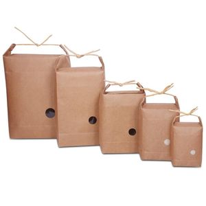 现货纸质手提袋5KG大米包装袋茶叶干果礼品袋牛皮纸袋定制