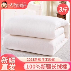 3斤新疆棉被长绒棉花手工被芯被子棉胎棉絮褥子垫被夏凉被空调被