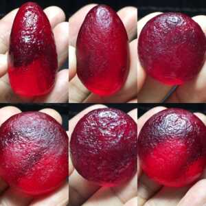 天然库尔勒血红陨石吊坠高频能量手把原石项坠挂件矿物把玩件