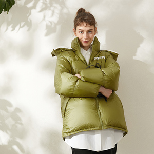 服饰石库门领姿专柜艾沸女装正品娜么美连帽白鸭绒羽绒服女长袖