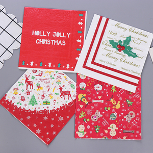 圣诞派对纸巾 餐巾纸 彩色印花餐巾纸纸巾 圣诞装饰用品 圣诞礼品