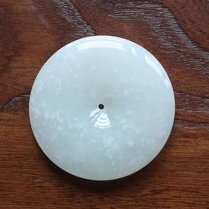【陶然】和田玉青海料白玉雪花棉,旺旺雪饼平安扣一块