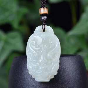 天然和田玉麒麟兽吊坠男女款玉坠玉牌子护身玉佩挂件玉石玉器项链