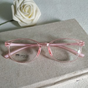 大童透明粉色超轻眼镜架黑色TR90硅胶鼻托舒适近视防蓝光眼镜框