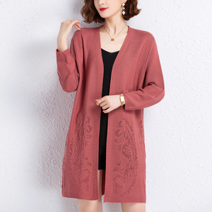 女士针织开衫早春秋2021新款中年妈妈毛衣外套洋气披肩外搭1人付款