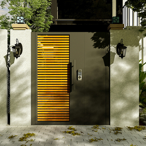 花园入户门户外门院门民宿大门别墅不锈钢铝合金花园装饰庭院子门