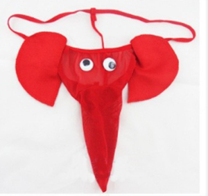 1条包邮 男士内裤男透明小象卡通个性裤头性感大象鼻子透气丁字裤