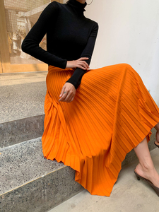 半身裙直筒橙色